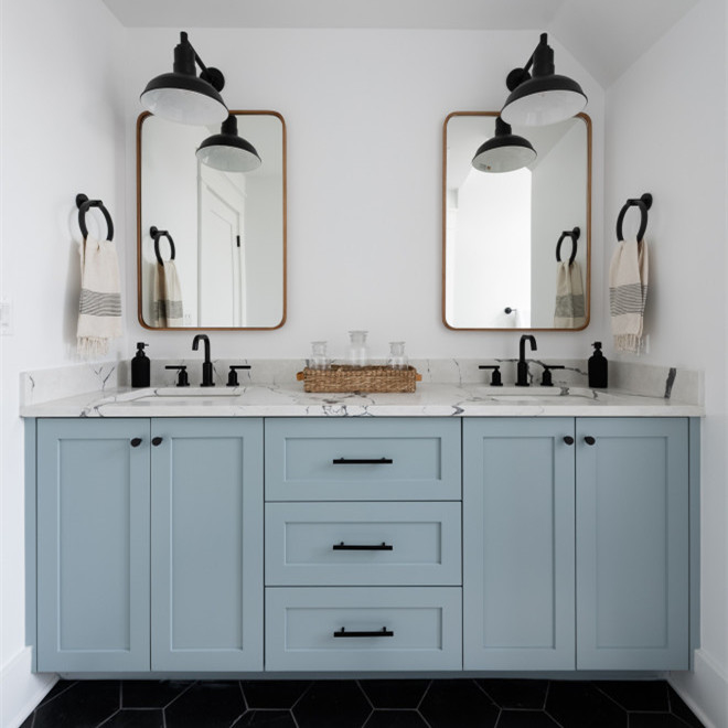 Einzigartige stehende Shaker Style Multi Color Lacquer-Badezimmer-Eitelkeit stellte gesundheitlich ein