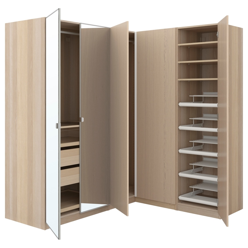 Tür-Speicher-Kabinett-moderne Schlafzimmer-Holz-Korn-Garderoben des Melamin-4 mit Fach-Spiegel
