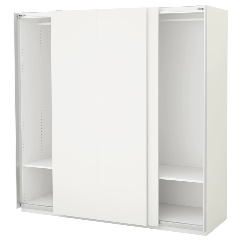 Matte White Cream Flat Panel lackieren Schiebetür-Garderoben-Wandschrank-Stoff-Schlafzimmer-Speicher