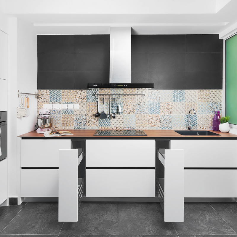 Neuzugänge L formen kleine Wand-Küchenschränke Mini Kitchen Cabinet Wooden PVCs für Wohnung