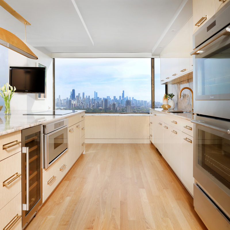 Zwei Farbküchen-Schrank-modulares Speicher-Küchen-weißes glattes flaches Spanplatten-Kabinett-hölzerne Melamin-Küche