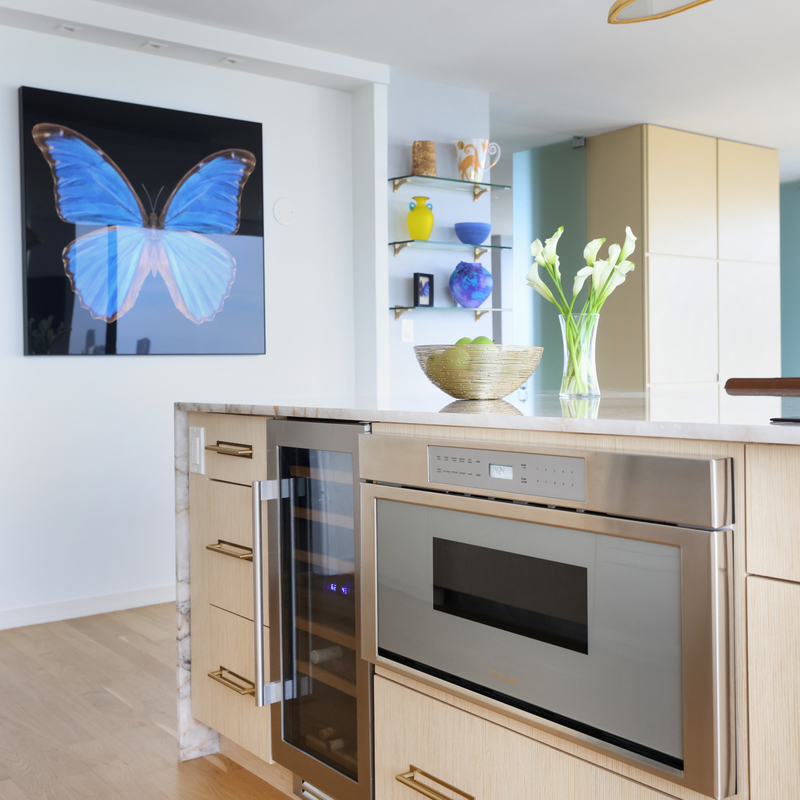 Zwei Farbküchen-Schrank-modulares Speicher-Küchen-weißes glattes flaches Spanplatten-Kabinett-hölzerne Melamin-Küche