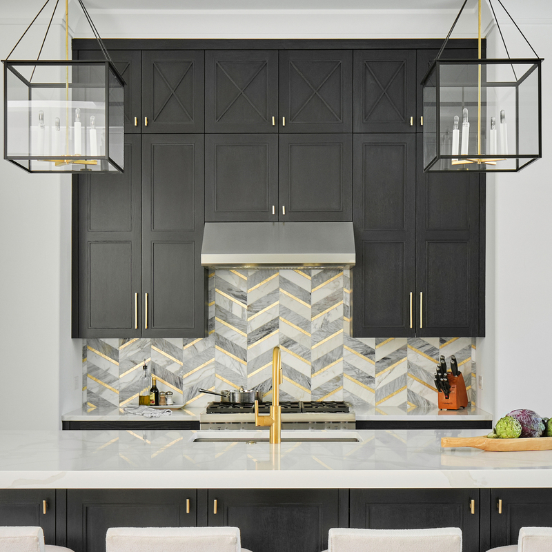 Goldener Griff weicher naher schwarzer Shaker Kitchen Cabinets Complete Sets der amerikanischen modernen hohen Qualität mit Insel