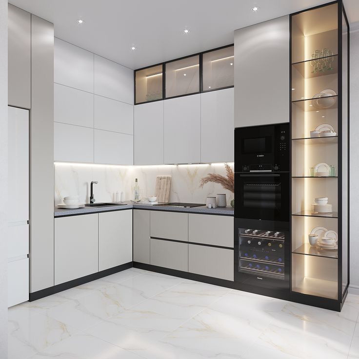 Luxuseckglasküchen-Verkaufsmöbel bereiten vor, um moderne Storge-Lack-Kabinett-Küche zusammenzubauen
