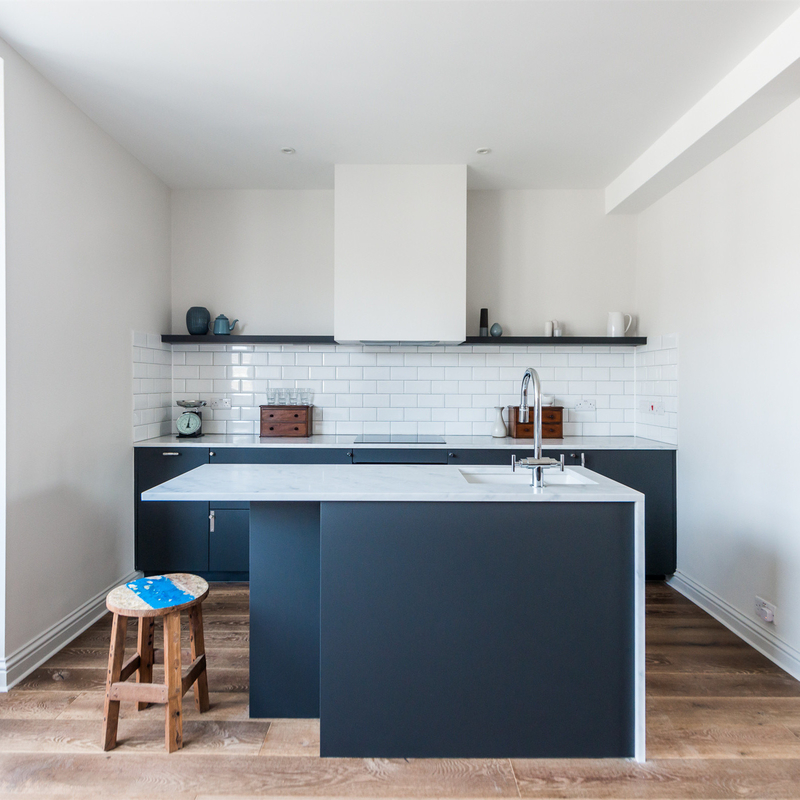 Moderne Art-Wohnungs-Möbel-schwarze Lack-Matt Island And Kitchen Base-Kabinette mit 3 Fächern