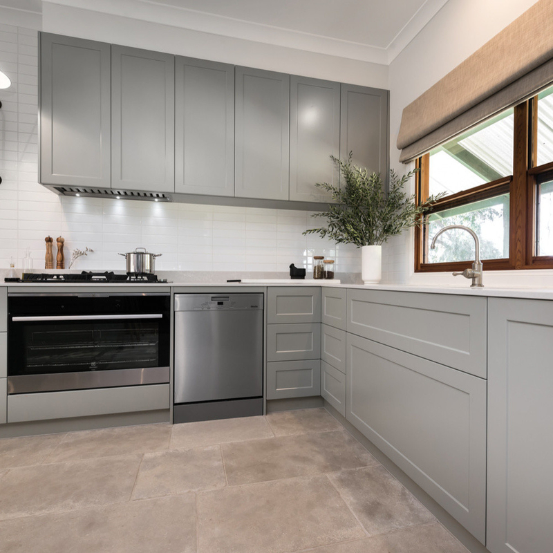 Fokus auf Kabinett Design Modulare Küchenschränke Moderne USA Grey Shaker Schrank für Großhandel