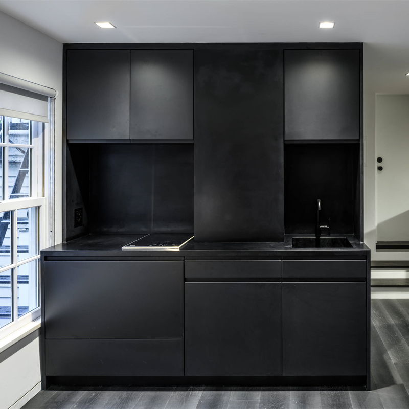 Kleine Küchenmöbel Wandschränke Schwarz-Weiß Brettschrank Küchenschrank Einfaches Design